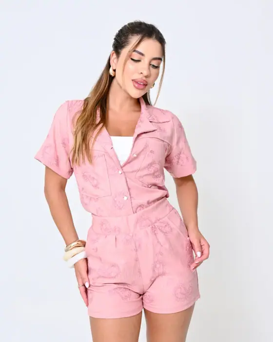 Short Poliviscose Bordado