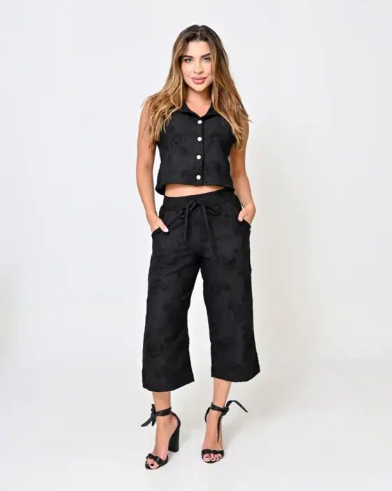 Pantacourt Poliviscose Bordado